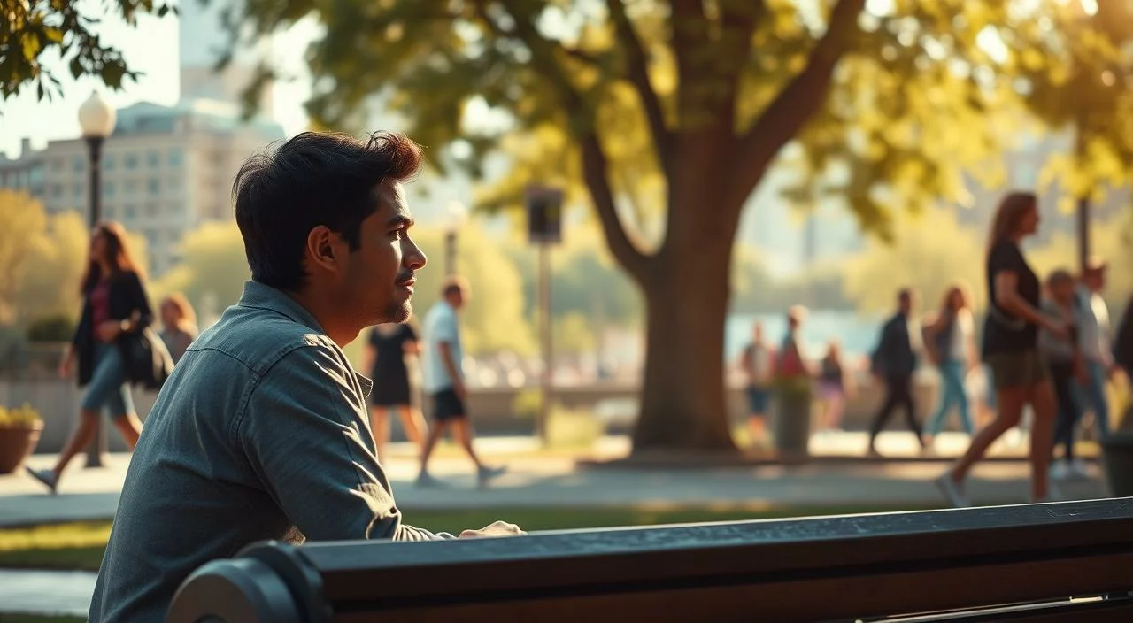 A warm, sun-dappled scene of everyday empathy. In the foreground, a person sits on a park bench, listening intently to another person sharing their thoughts. Their faces reflect a sense of understanding and connection. In the middle ground, passersby exchange friendly nods and smiles, while in the background, a bustling urban landscape provides a vibrant backdrop. The lighting is soft and inviting, creating a sense of tranquility and intimacy. The overall atmosphere conveys the power of empathy to build meaningful, healthy relationships in our daily lives.